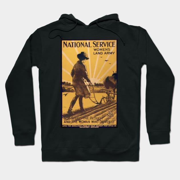 National Service - Women's Land Army Hoodie by Slightly Unhinged